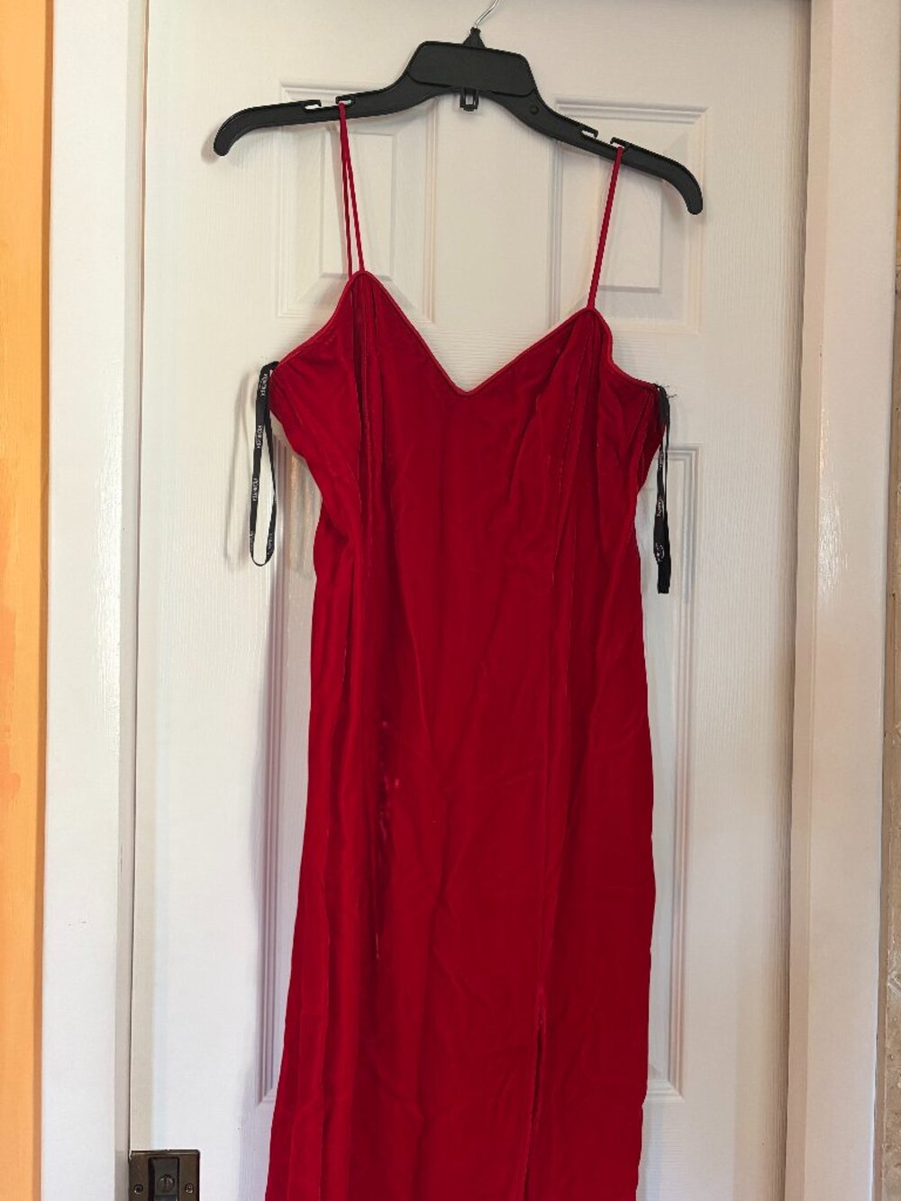 Vintage Roberta Red Velvet Maxi Slip Dress Y2K 90s Size S